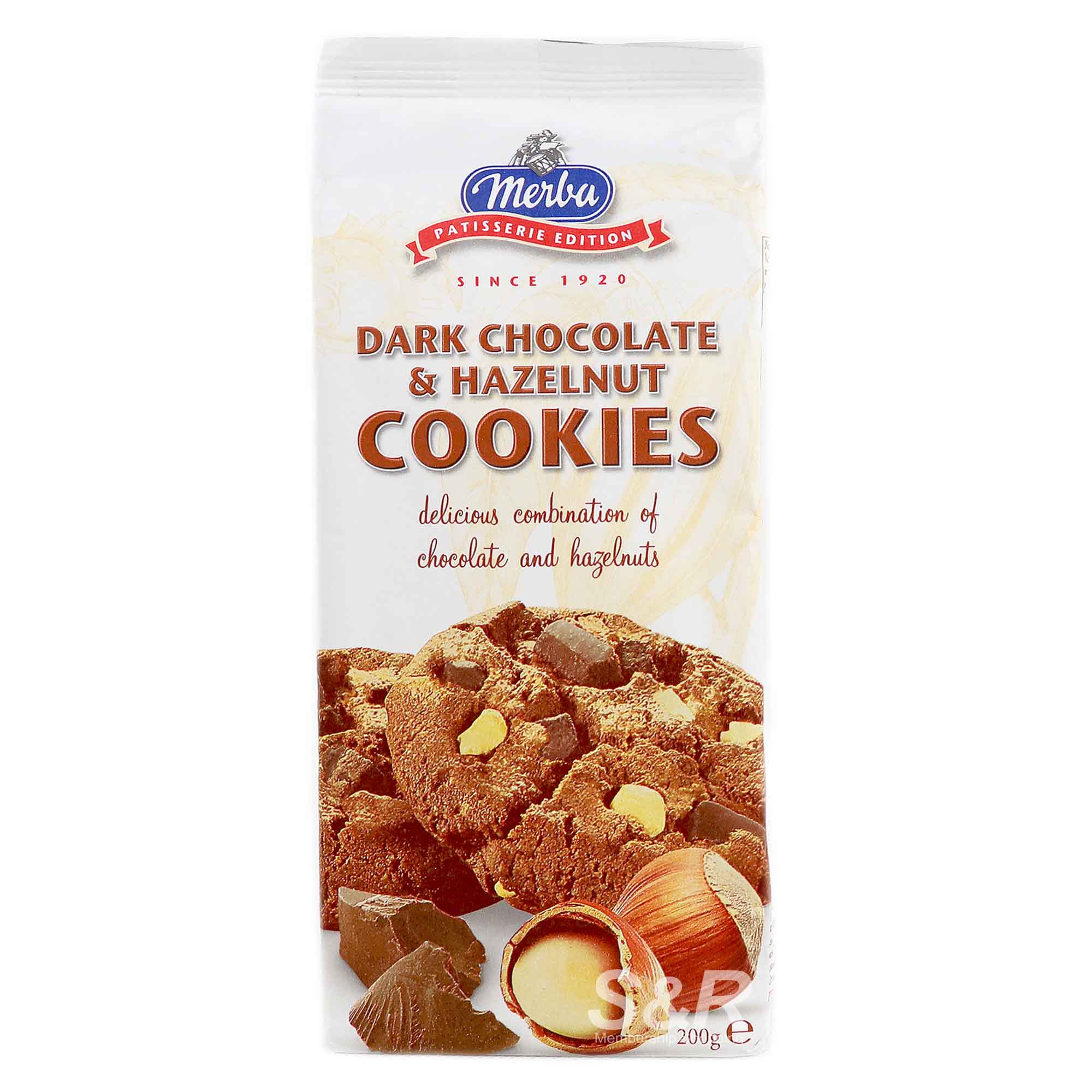 Merba Dark Chocolate and Hazelnut Cookies 200g